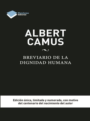 cover image of Albert Camus. Brevario de la dignidad humana
